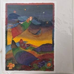 NEW Jessel Miller Watercolor Painting Angel Ease from Angels in the Vineyards
